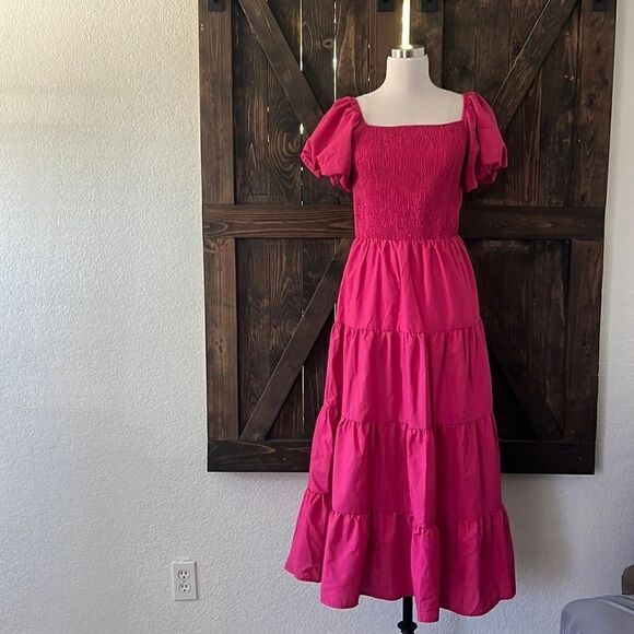 New Sexy Off Shoulder Short Puff Sleeve High Waist Casual Ruched Ruffle MIDI - Picture 3 of 10